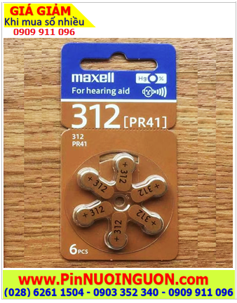 Maxell PR41 _Pin 312, Pin trợ thính Maxell PR41 /Pin 312, Pin máy điếc Maxell PR1 /Pin 312 _Xuất xứ Đức